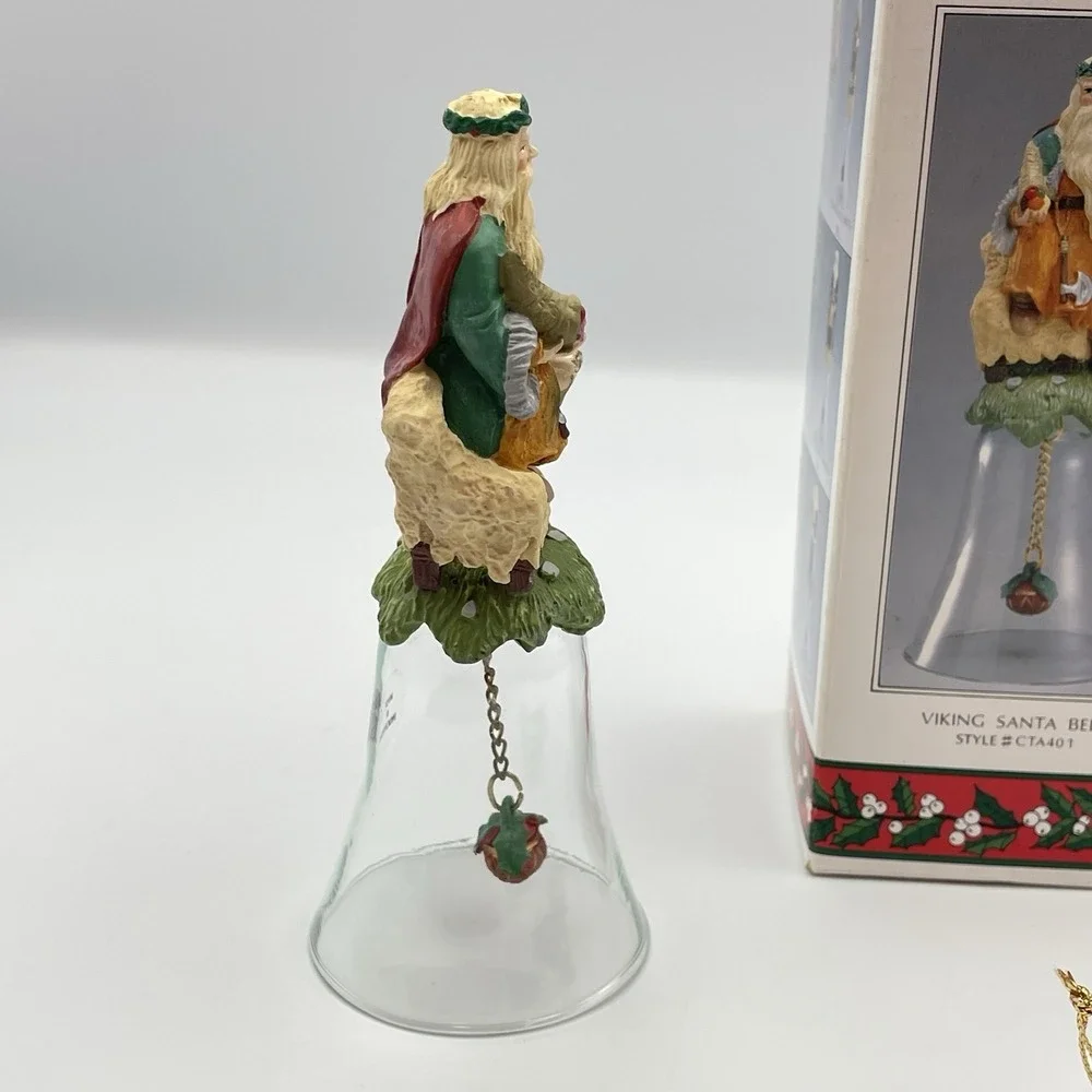 NIB Novelino Christmas Through The Ages Viking Santa Bell‎ Vintage 1992 #CTA401